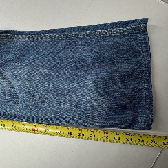 VTG 70s Levis Orange Tab Overalls Womens 28 42 Taron Zip USA Rivets DISTRESSED - Picture 9 of 16